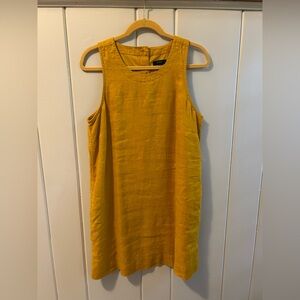 J. Crew Gold Sheath Midi Dress Crew Neck Sleeveless